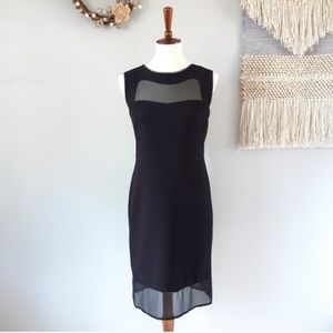 Jessica Simpson Little Black Sheer Panel Shift Dress